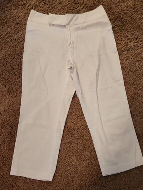 Riveted by Lee White Linen Blend Capri Pants Crop Size 4P 22" Inseam